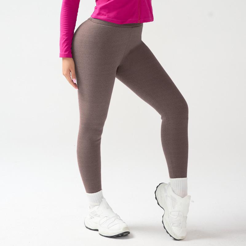 Women's High Waist Thermal Fleece Yoga Pants for Autumn and Winter - Hip Lift & Base Layer Fitness Leggings