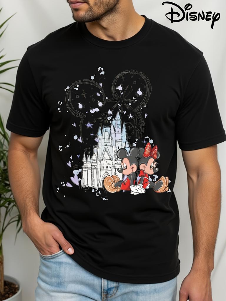 T-shirt Estiva da Uomo con Fantasia Disney Topolino per Tempo Libero Quotidiano e Attività a Tema Unisex Cotone Manica Corta Oversize
