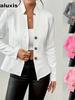WoMen's Autumn Winter New Arrivals Button Floral Blazer Jacket