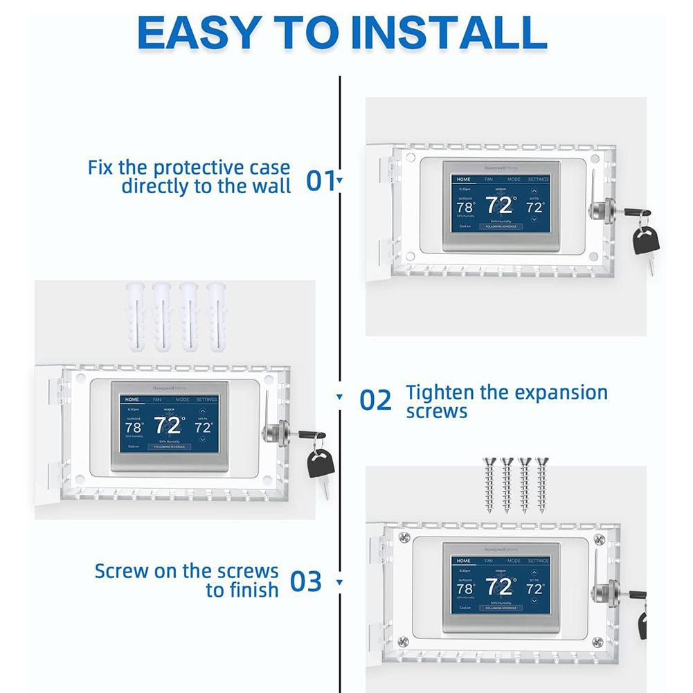 Thermostat Lock Box with Key Clear Large Thermostat Cover Acrylic Thermostat Guard Thermostat Case for Home Thermostat On Wall