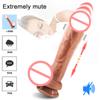 Bezdrátové dálkové tahání realistické dildo vibrační vrstva silikonová super velký vyhřívací penis dilda Sexuální hračky pro ženy