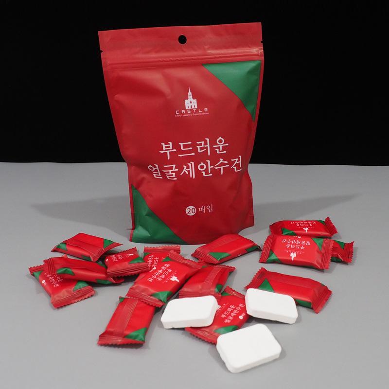 20-Piece Pure Cotton Compressed Face Towels - Lint-Free, Absorbent Makeup Remover