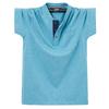 7XL Men's Plus Size Summer Cotton Short Sleeve Pocket T-Shirt with Open Collar and Buttons 