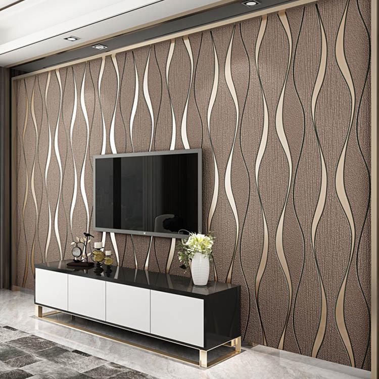 Luxury 3D Water Ripple Wallpaper Premium Suede Non-Woven Wall Covering, Breathable & Eco-Friendly TV Background, Living Room, Bedroom Decor (Unpasted)