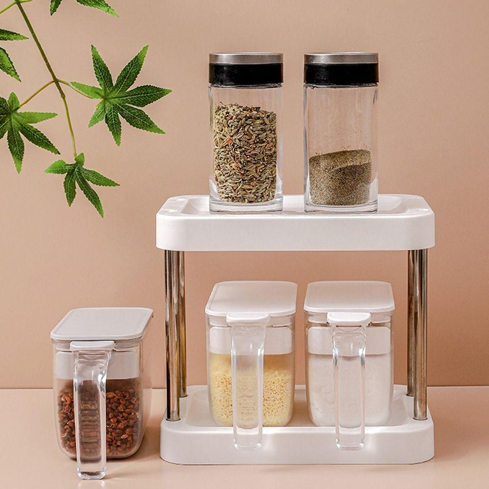Transparent Seasoning Box Plastic Condiment Storage Container Sealed Seasoning Tank  Household