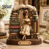Bookish Gifts for Women Wooden Reading Girl Figurine Book Lovers, Personalized Desktop Bookshelf Decor with Ornaments Stacked Design Home Library