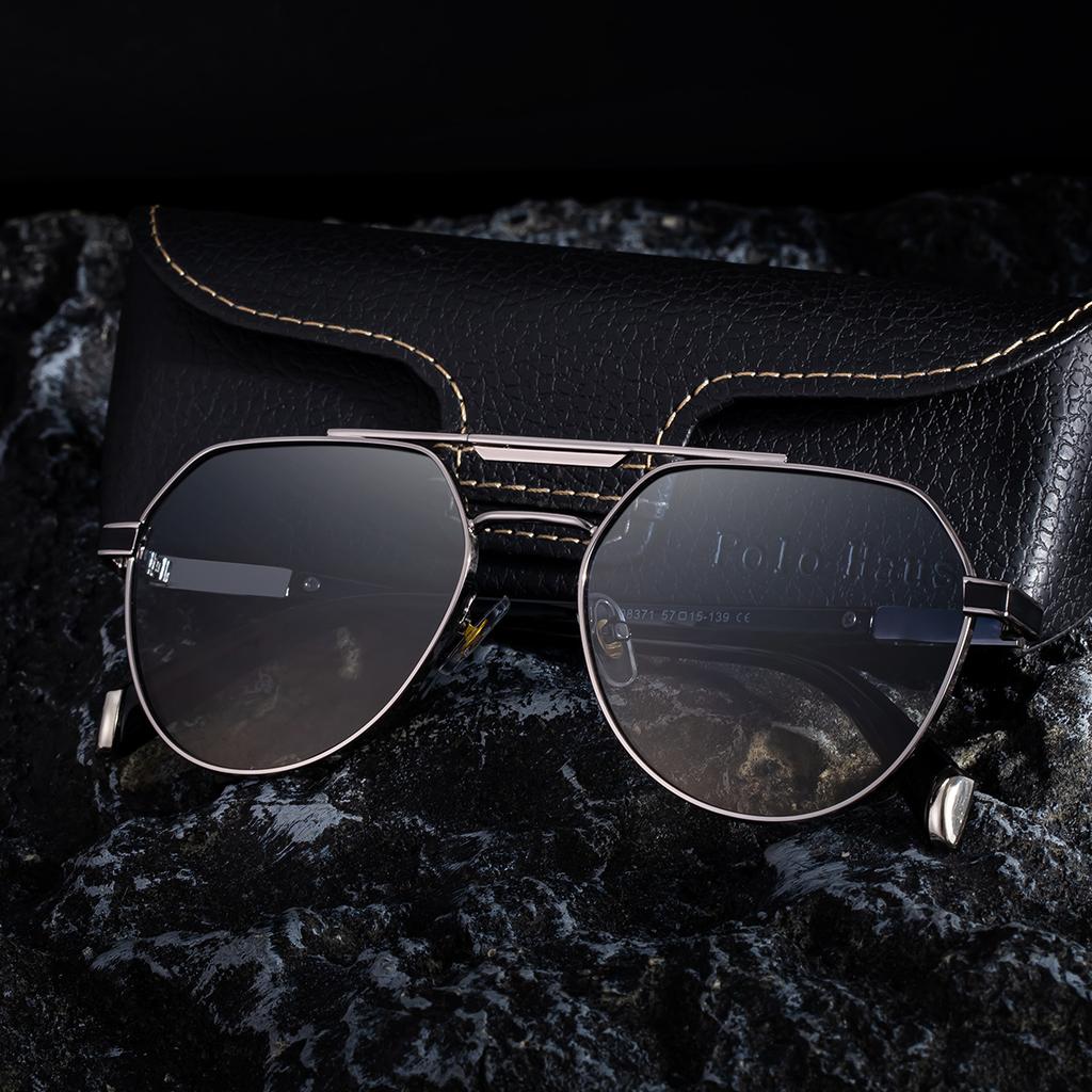 JYL TS Men's Retro Double-Bridge Square - Metal-Temple Sun Shades CY-98371