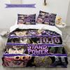 Jojo's Bizarre Adventure Wzór Pościel Zestaw Kołdra Poszewka na Kołdrę Poszewka na Poduszkę Domowy Prezent Urodzinowy(1 * poszwa na kołdrę + 2 * poszewki na poduszki, bez rdzenia)