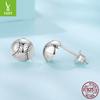 S925 Sterling Silver Baseball Stud Earrings For Men And Women, Personalized Boyfriend Style Niche Ball Stud Earrings