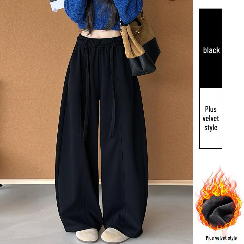 

Women s High-Waist Brown Velvet Corduroy Wide-Leg Pants - Early Winter 2026 Collection Medium