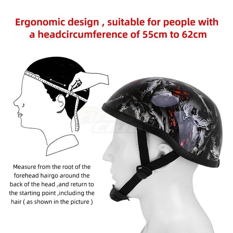 Half Face Helmet Unisex Ultralight Motorcycle Helmet Retro Vintage Bike Helmet Cycling Safety Helmet