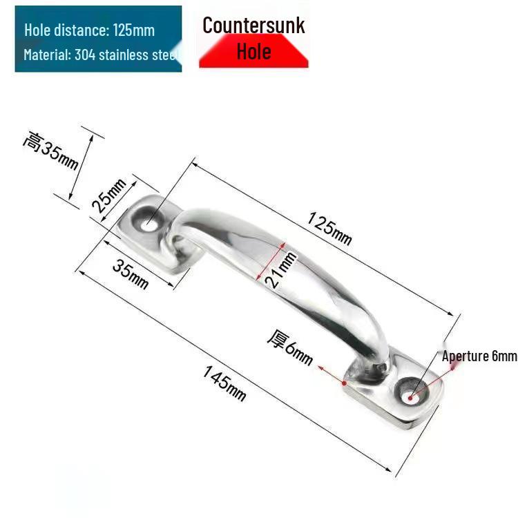 304 Stainless Steel Heavy Duty Pull Handle for Industrial Doors and Windows