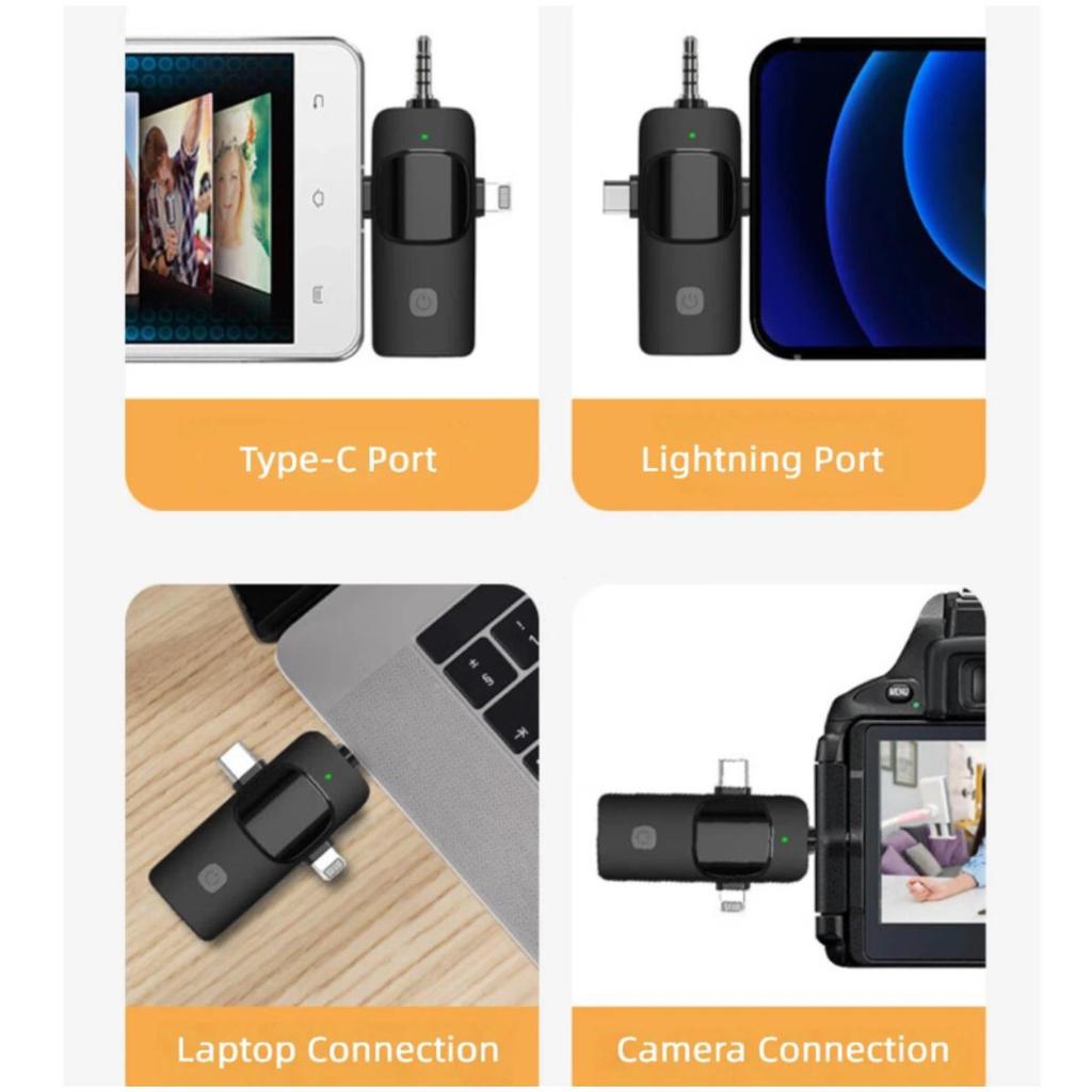 Masentek Wireless Lavalier Microphone, Recording And Amplification Device, One-To Suitable for Smartphones, Computers, And Cameras, 2 Mics