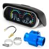 AD Motorcycle Car Truck Water Temperature Gauge Voltmeter 2in1 Water Temp Gauge Temp Joint Pipe Sensor Adapter 1/8NPT Sensor