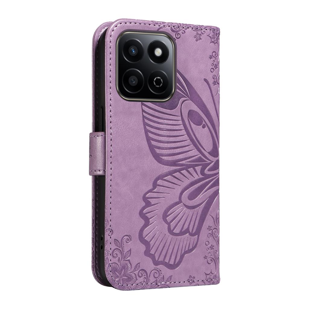 For Honor Play 60 Plus 5G/Play 9T/X7c 4G/200 Smart 5G Case Butterfly Pattern Leather Wallet Flip Phone Cover
