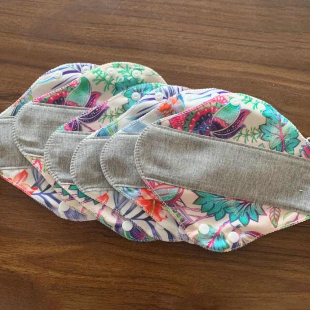 5Pcs Leak Proof Washable Sanitary Napkins 23CM Panty Liner Diaper Menstrual Cloth Pads Night
