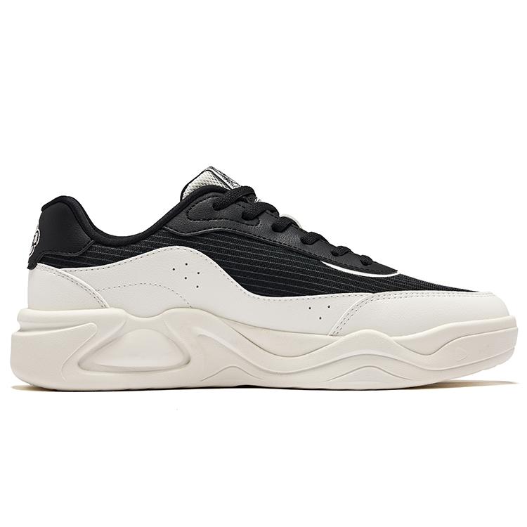 Hongxing Erke Cold Brew Classic Minimalist Slip Resistant Durable Low Top Skate Shoes Men sneakers Micro-Crystal-White True-Black 51125201406-005