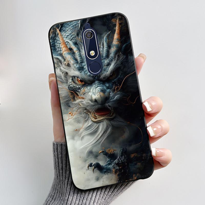 Casing For Nokia 5.1 6.1 Aesthetic Luxury Cute Cool Boys Girls Soft silicone Phone Case Back Cover Black Matte Protective Shell