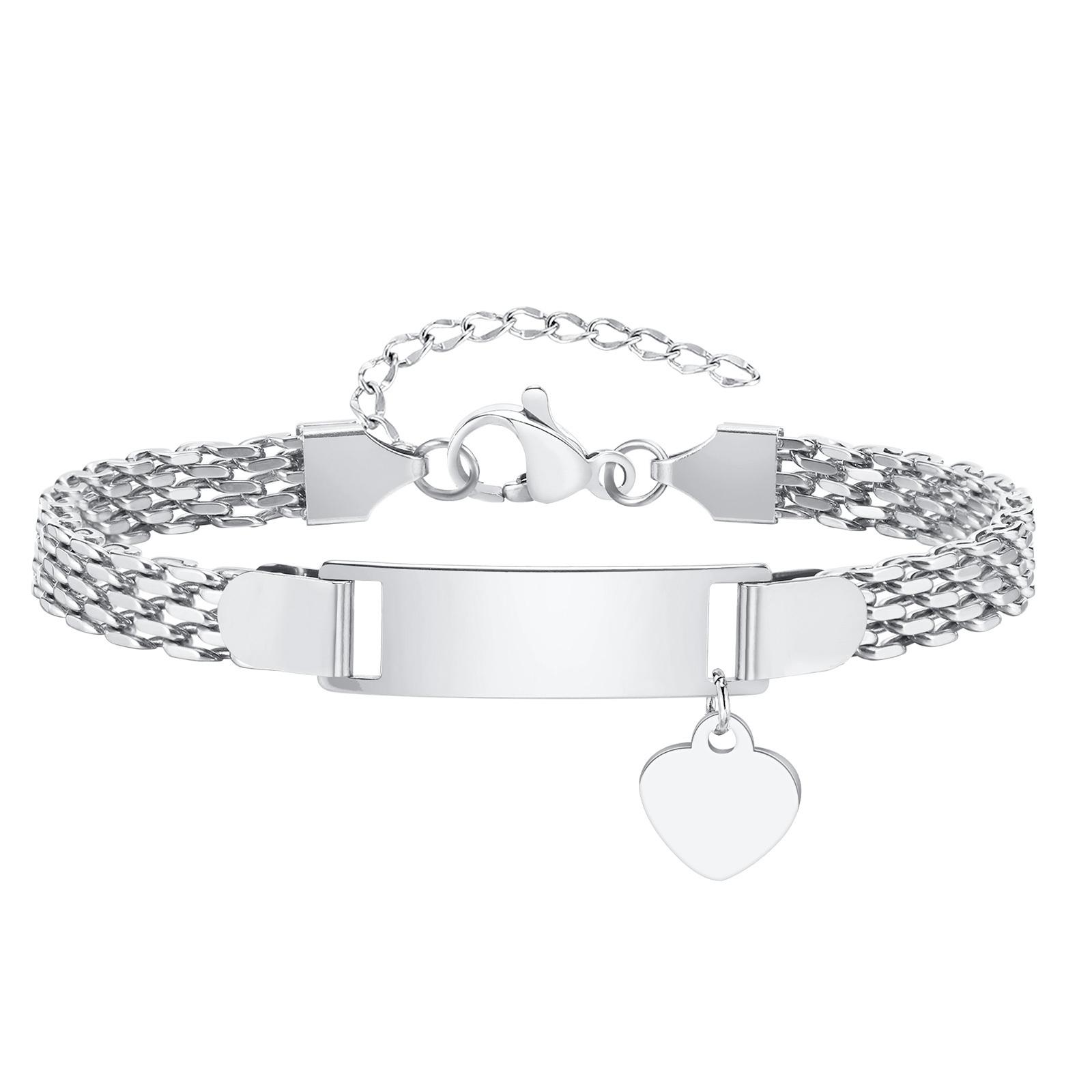 

Customized Heart Bracelet, Personalized Children s ID Name Bracelet For Baby Toddlers Newborn 0-4 Years 12cm - 17cm
