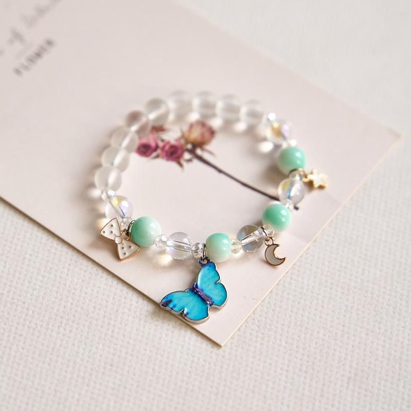 Year Sweet Cute Cat Crystal Beaded Bracelet Girls, Girlfriend Student Bracelet Wholesale