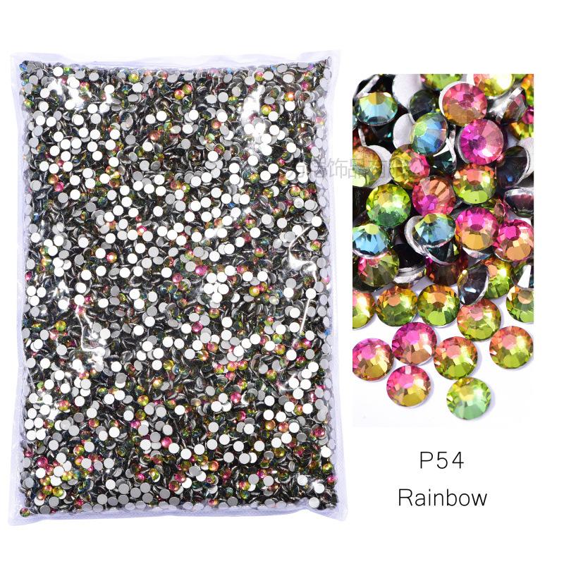 P1-70 Ordinary Color Large Packaging Glass Flat Bottom Diamond Rhinestone Nail Diamond Diy Crystal Mobile Phone Case Beauty Jewelry Accessories