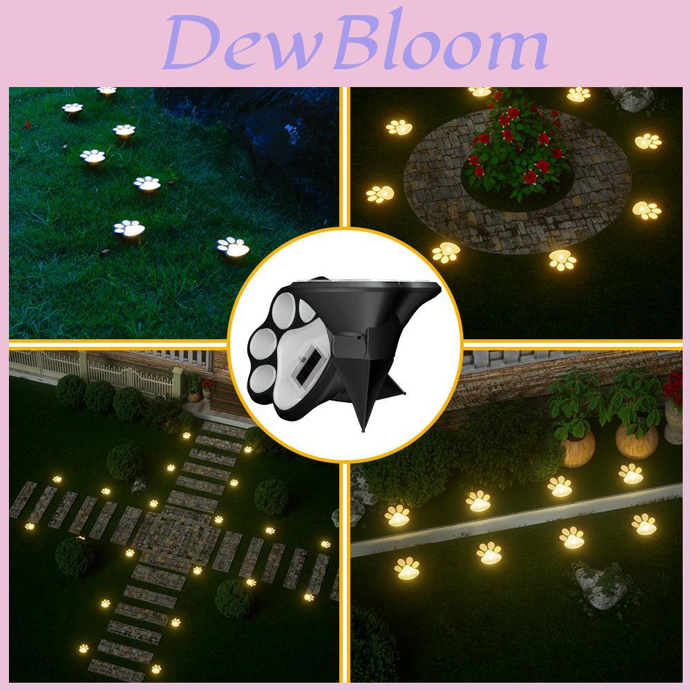 Solar Dog Paw Garden Light With Led Lamp For Outdoor Yard And Pathway Decor