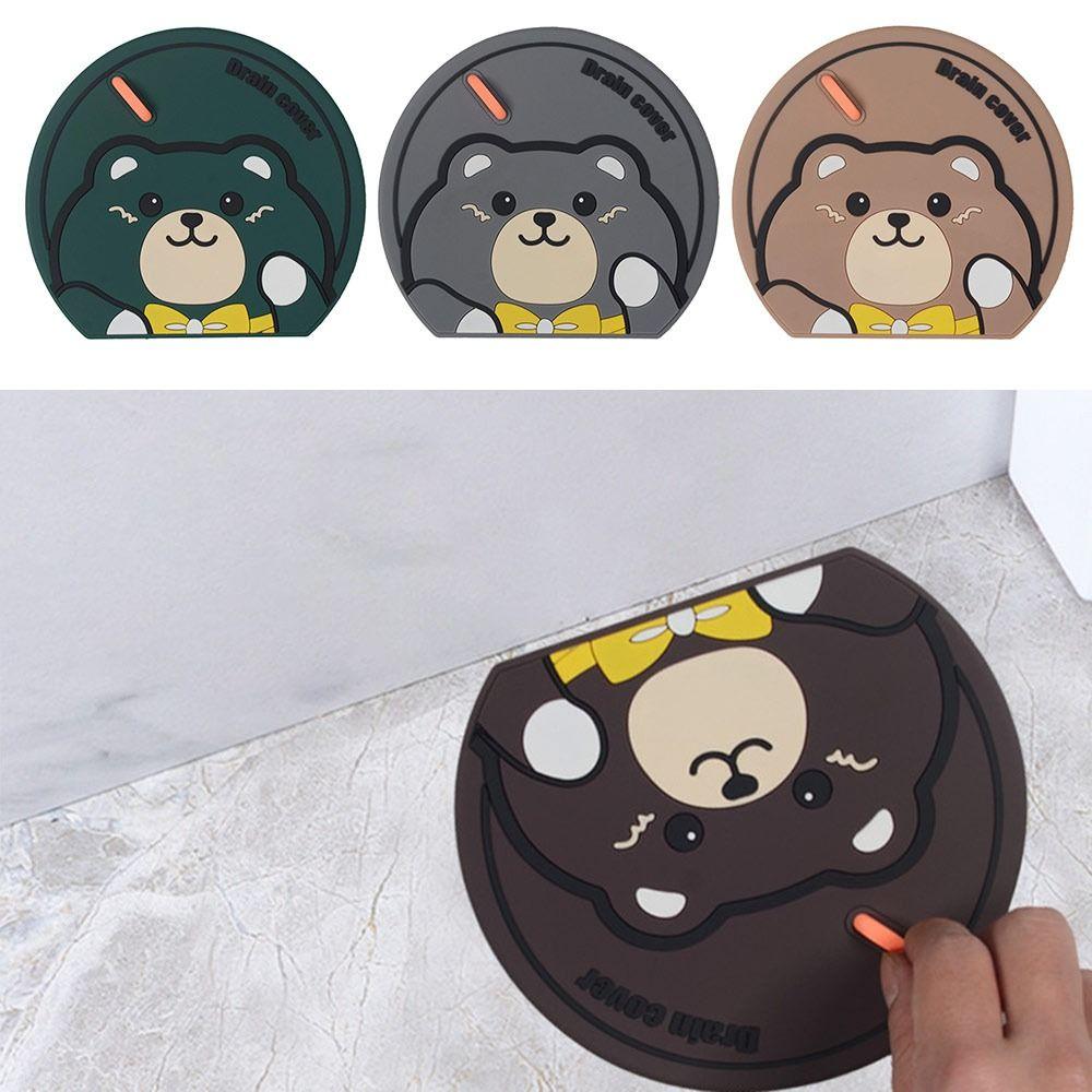 Cartoon-Bär Kanalbodenablaufabdeckung Insektenschutz Verstopfungsschutz Kanalabdichtung Silikonmatte Geruchshemmend Desinfizierende Abdeckung