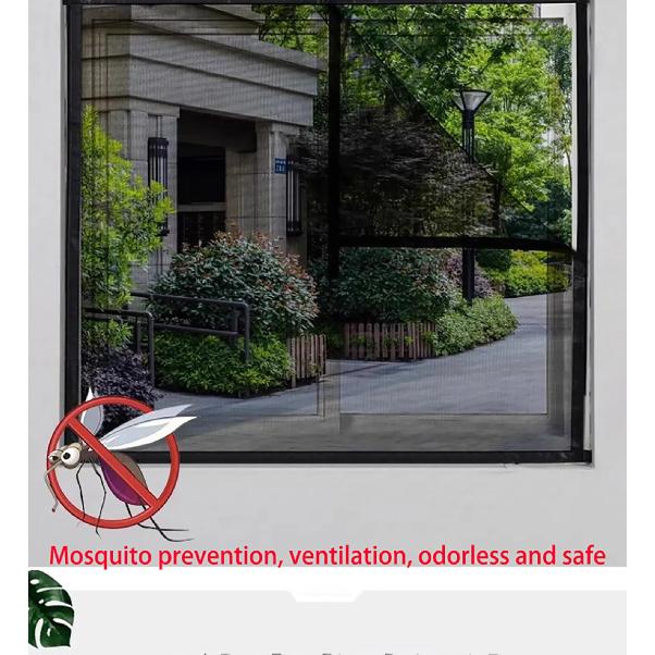 Latest double zipper side opening mosquito proof screen window for indoor use, customizable size, non porous self-adhesive