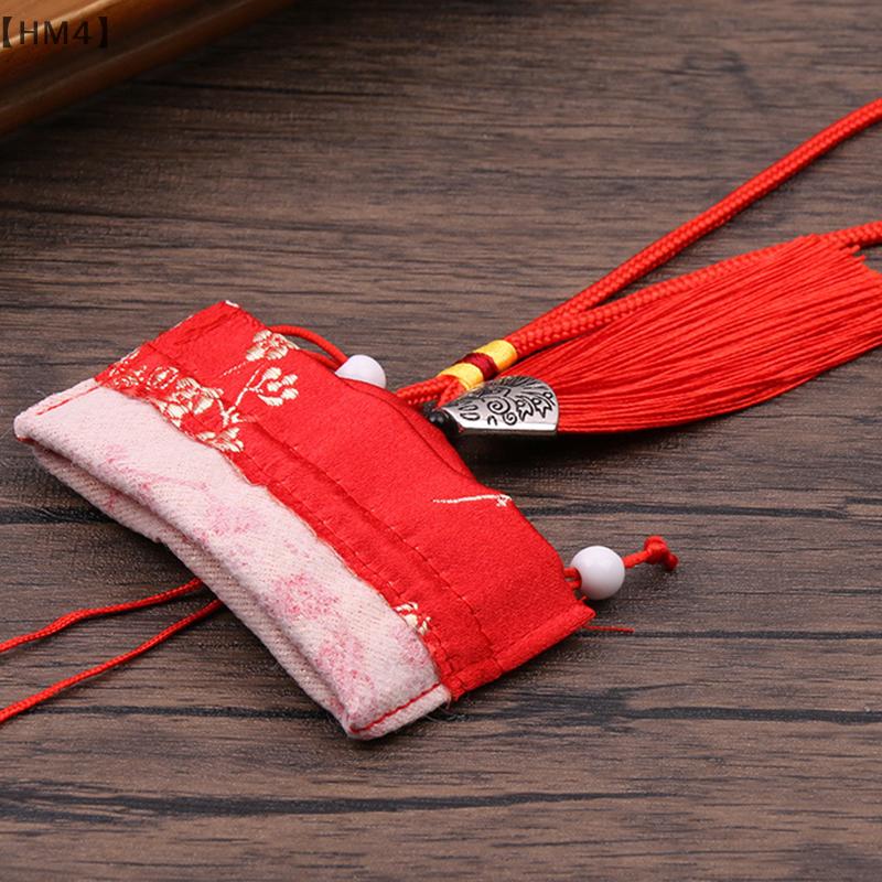 Chinese Style Embroidery Tassel Gift Car Pendant Empty Pouch Lotus Bag Diy Scented Sachet Fragrance Packs