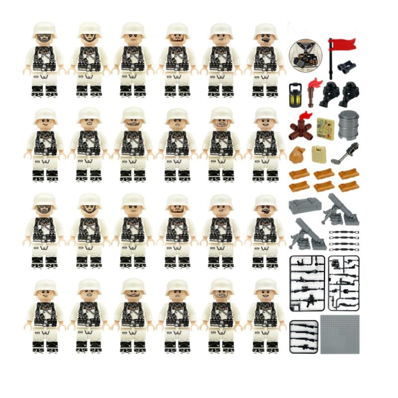 Deutsche Gebirgsdivision Phalanx Minifiguren M8217 Kinder Zusammenbauen Kleine Teilchen Baustein Spielzeug Waffenbox