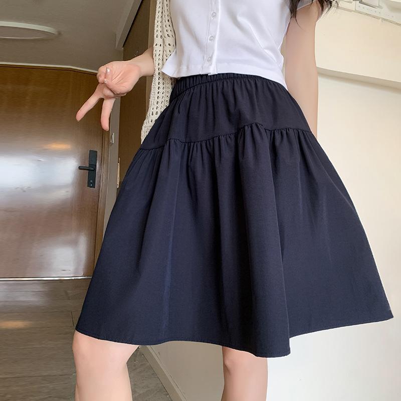 WTEMPO Damen Basic Minirock High Waist A-Linie Faltenröcke Ausgestellt Lässiger Skaterrock