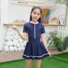 Costume da bagno intero per bambina stile vestito Poliestere Carino Principessa Costumi da bagno per bambini dai 2 ai 12 anni