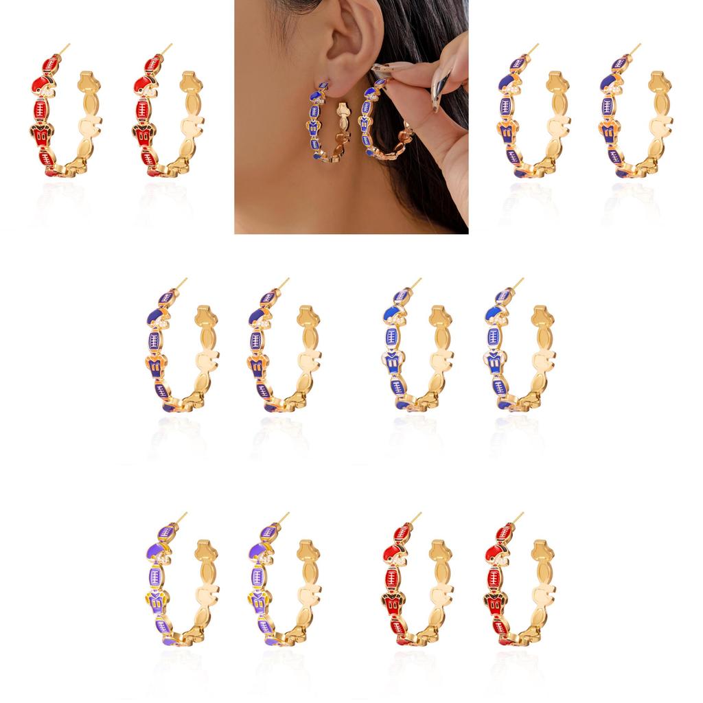 Casual Cool Unique Football Volleyball Earrings In Alloy With Electroplated Finish For Women