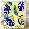 Blue Green Lemon Floral Shower Curtain Decorative Bath Liner Waterproof Polyester Bathroom Accessories