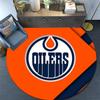 Edmonton Oilers Round Area Rug,Carpet Rug for Living Room Bedroom Sofa Playroom Decor,Non-slip Floor Mat