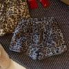 Autumn Winter Leopard Print Wide-Leg Lambswool Shorts - Warm and Slimming Casual Pants for Women