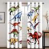 Cartoon Funny Lovely Adorable Dinosaur Boy Window Curtains Blinds Suitable Living Room Decor Youngsters Bed Chamber Bath Rooms Cooking Room Entry