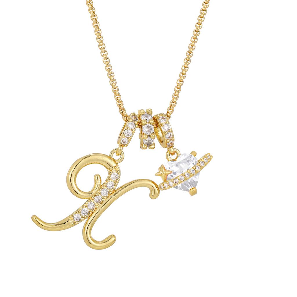 Cross-border necklace dopamine 26 English letter necklace girl light luxury niche high-end Amazon pendant jewelry