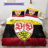 Stuttgart Herz Bettwäsche Steppdecke Set Bettbezug Kissenbezug Heimdekoration Geburtstagsgeschenk (1 Bettbezug + 2 Kissenbezüge, ohne Füllung)