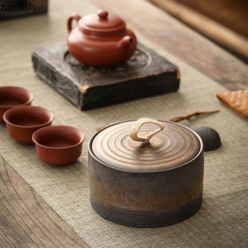 Barattolo di ceramica per conservare il tè, contenitore per il tè, contenitore per il tè, organizzatore per il tè, barattolo per caramelle, scatola per alimenti, barattoli decorativi, barattolo per il tè, contenitore per cereali