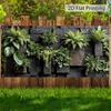 2D Modern Stacked Stone Moss Fern Living Wall Outdoor Decor Backdrop