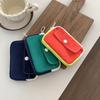 Fashion Solid Color Coin Purse Mini Lightweight Headphone Bag Canvas Cash Wallet Women