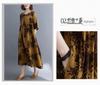 2021 Summer Retro Plus Size Round Neck Print Dress with Short Sleeves and Big Swing