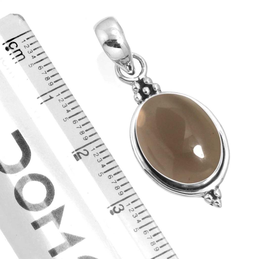 925 Sterling Silver Pendant Women Gemstone Handmade Jewelry Birthday Gift Malachite Moonstone Rose Quartz Red Stone Smoky Topaz Tiger Eye Statement