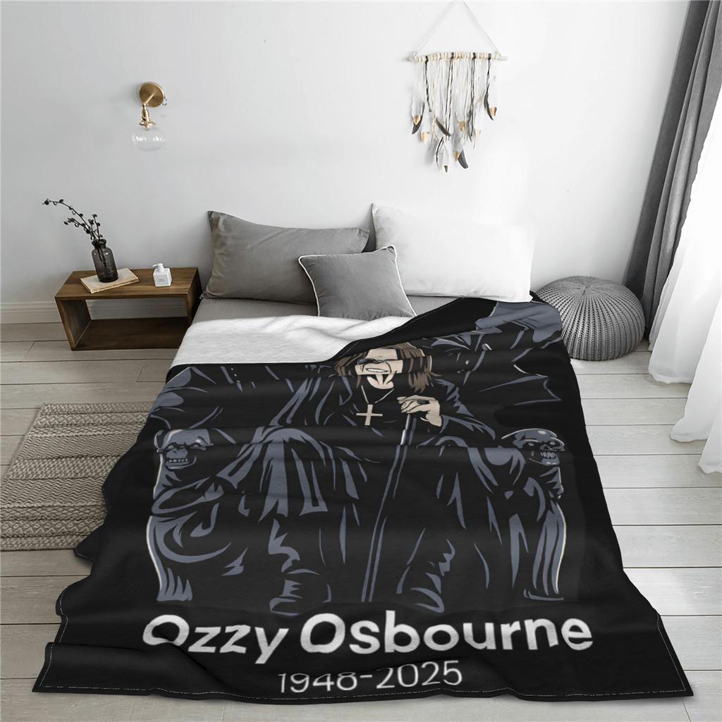 Black Sabbath Ozzy Osbourne Blanket Back To The Beginning Tour  Decorative Flannel Throw Blanket For Home Decor Warm Bedspread