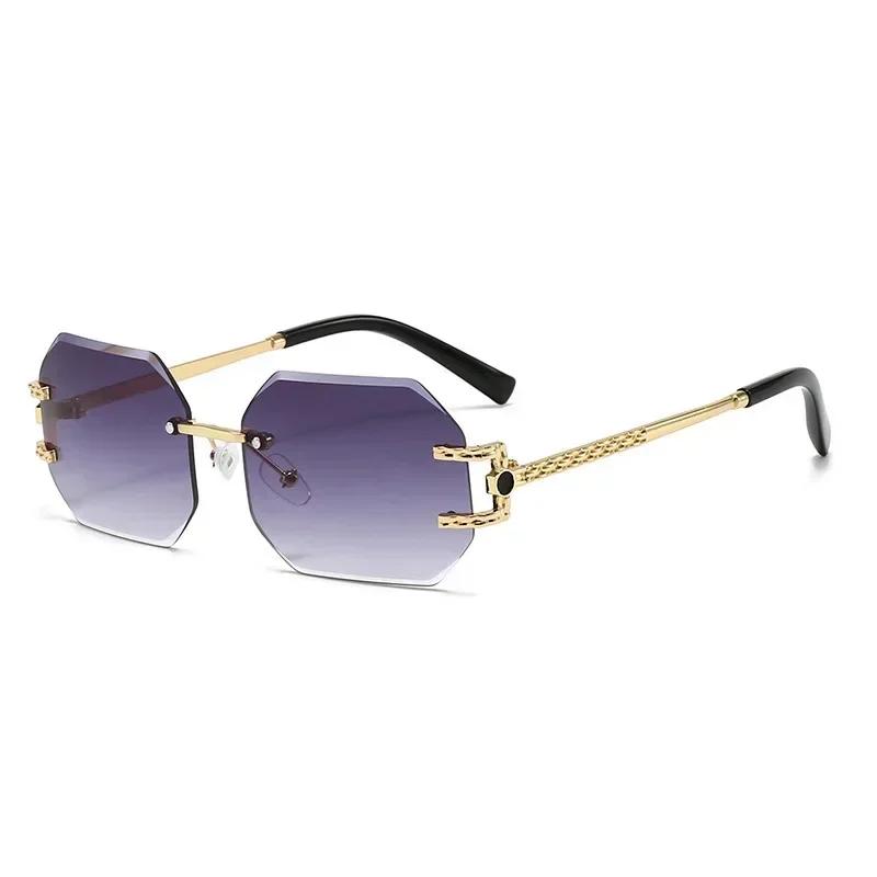 

Luxury High Quality Sunglasses Women Eye Protection Rimless Ultraviolet-proof Shades Eyewear Men Outdoor Beach Travel Eyeglasses
