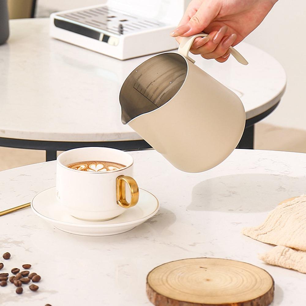 Clear Scale Coffee Steaming Pitcher Slant Spout Latte Art Pitcher Cappuccino Making