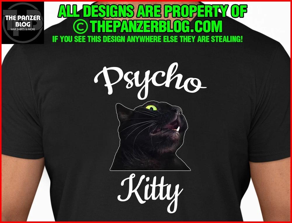 Psycho Kitty Cat T-Shirt Halloween Funny Gift S