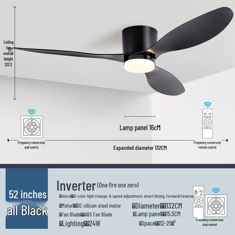 High Power Retro Black Ceiling Fan for Home or Commercial Use - No Light