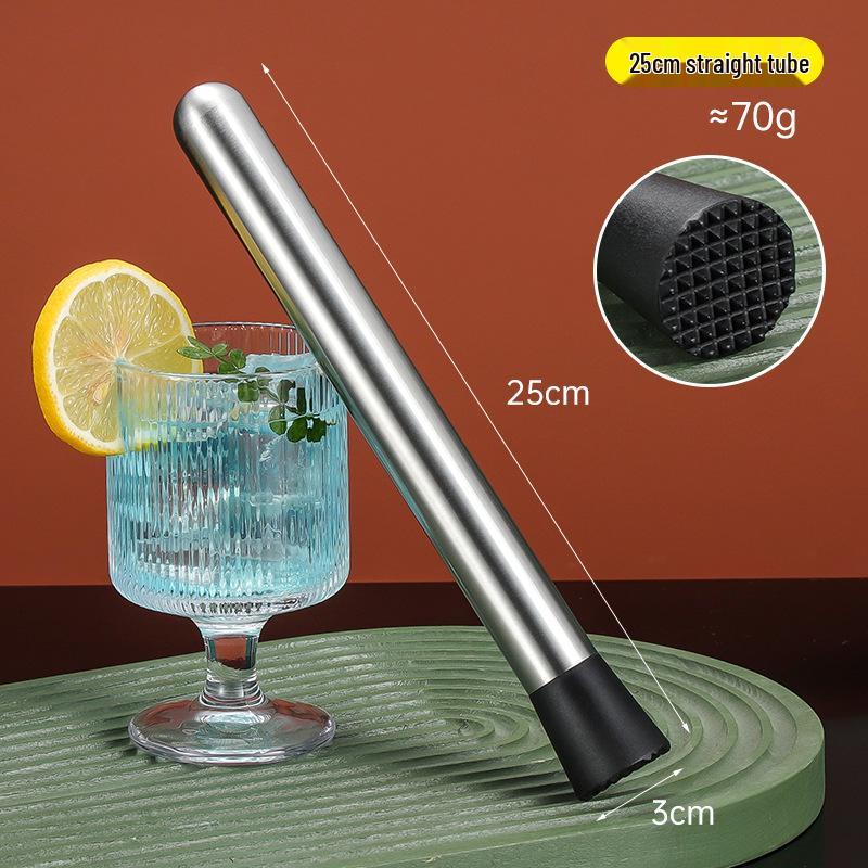 Stainless Steel Ice Crusher & Cocktail Muddler - Plastic Milk Tea & Lemon Hammer Bar Tool